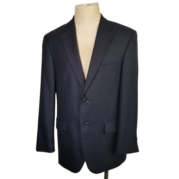 JOHN W. Nordstrom 44R Sport Coat Loro Pianna Italy 100% Cashmere Navy Two Button - Picture 1 of 17